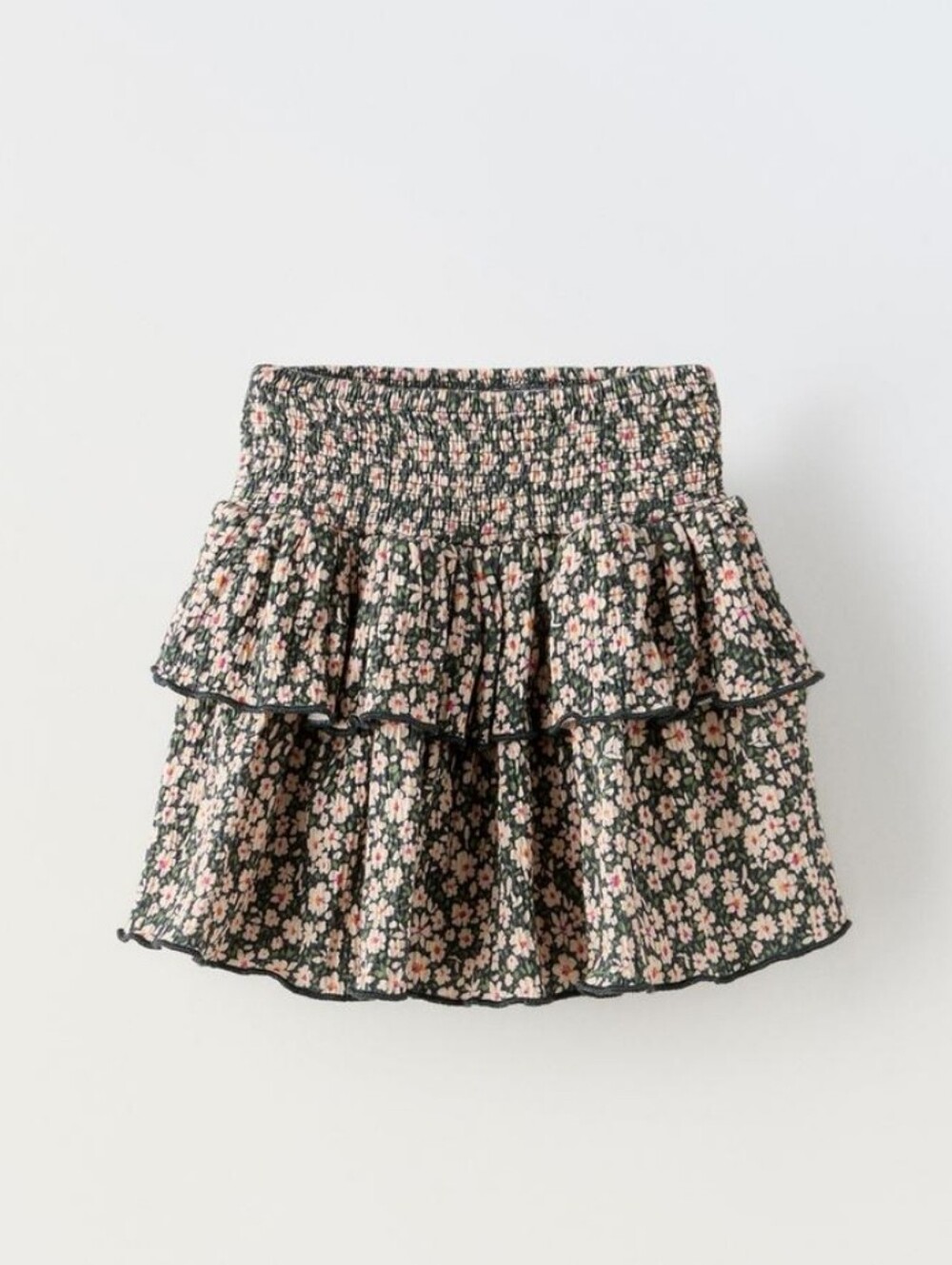 Ruffel Floral Tiered Skirt